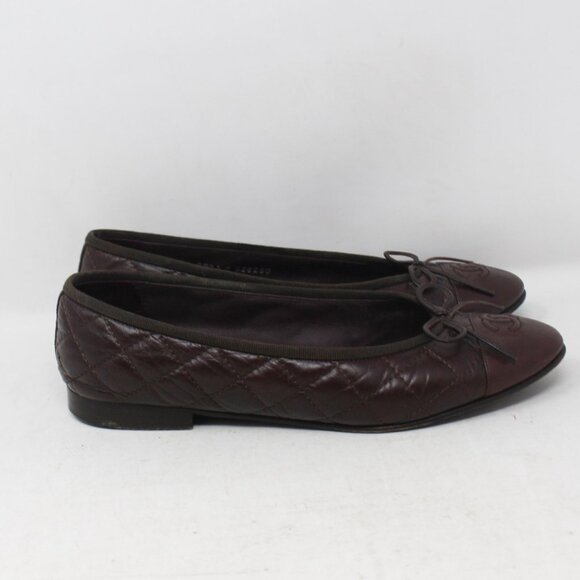 CHANEL #R6JZQ8 Aged Ballet Flats Size 37.5 - Picture 2 of 9